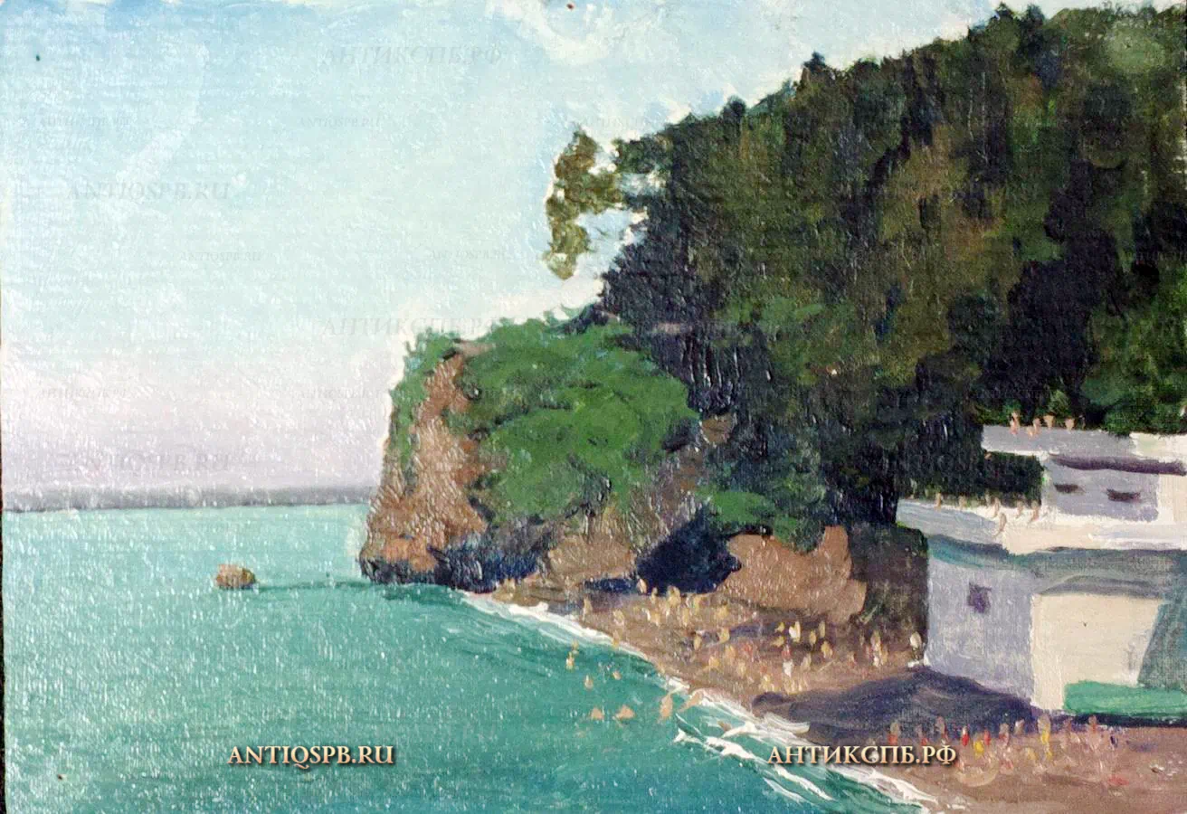Картина, этюд "Берег моря". Художник: В.И. Лучников. СССР. Вт. пол. ХХ века. №18620.7